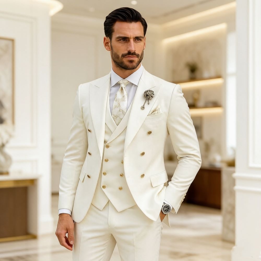 Men Formal Wear For Wedding - Мужской свадебный костюм цвета слоновой кости,