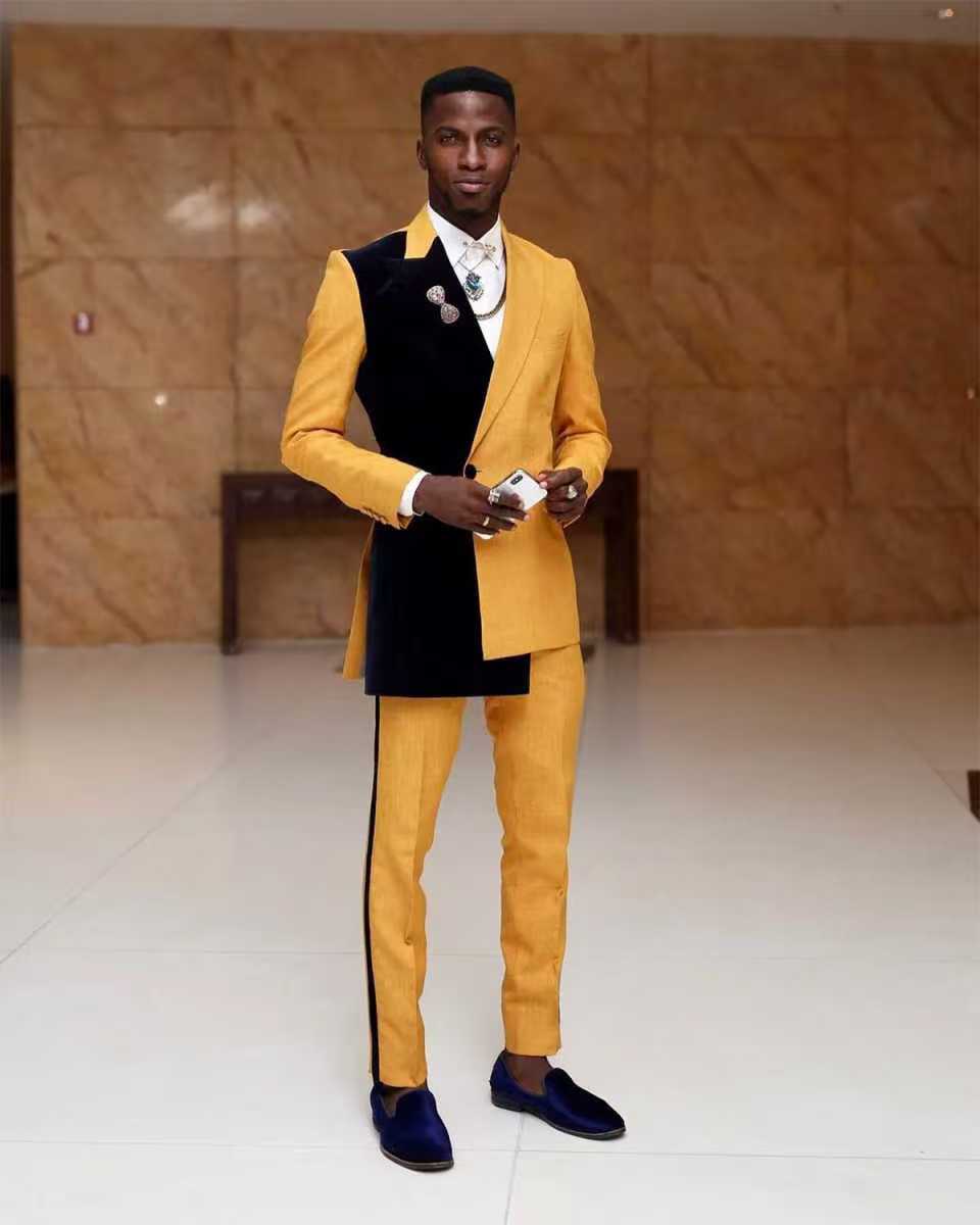 Черный, желтый мужской костюм, – обзор и цена Formal Wear For Men Yellow