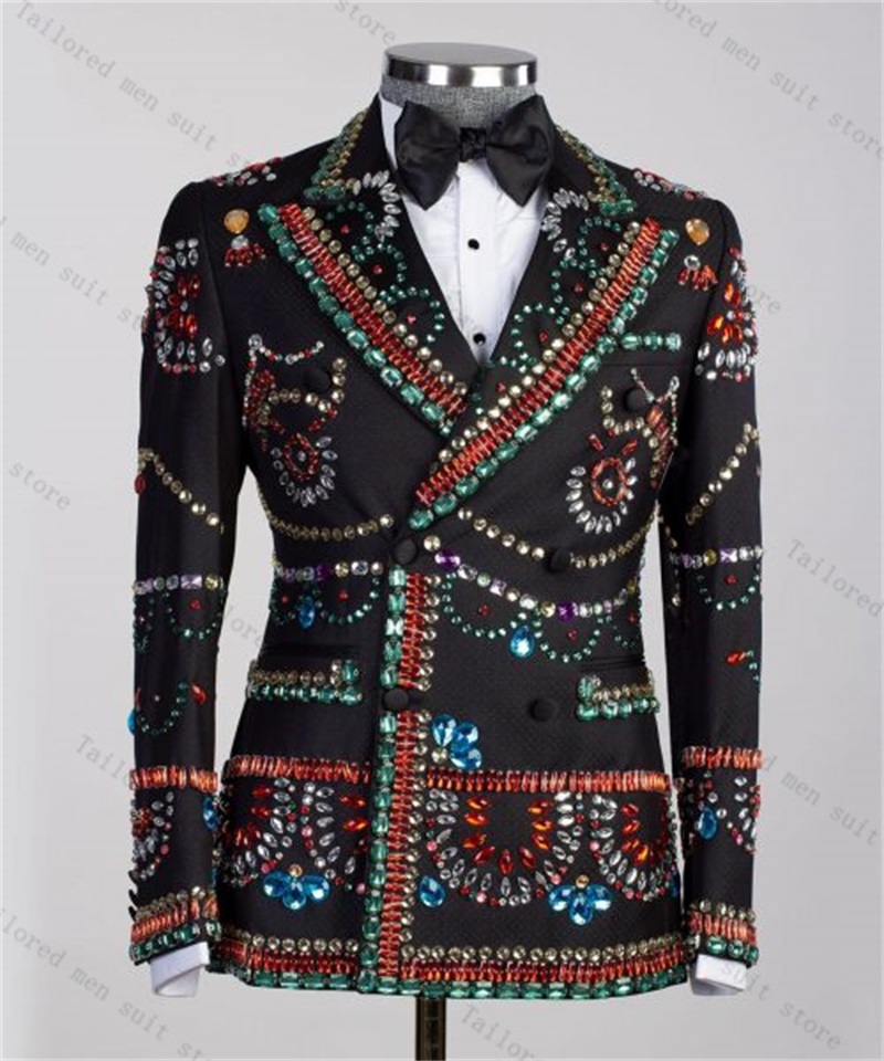 Мужской костюм со стразами, ко – обзор и цена Men Formal Wear With Coat