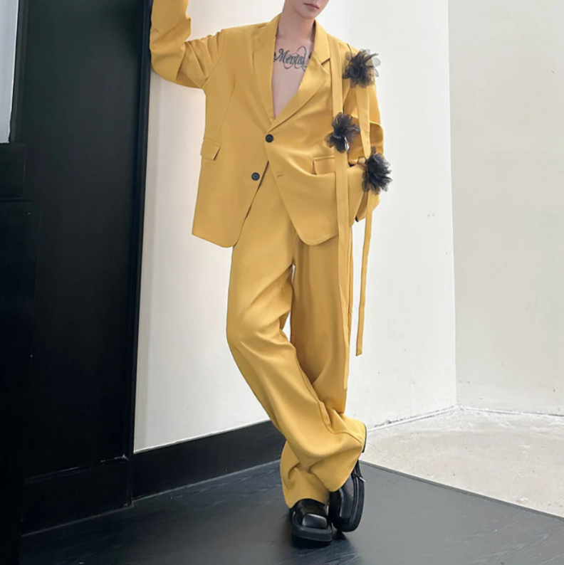 Желтый мужской костюм-двойка:  – обзор и цена Formal Wear For Men Yellow