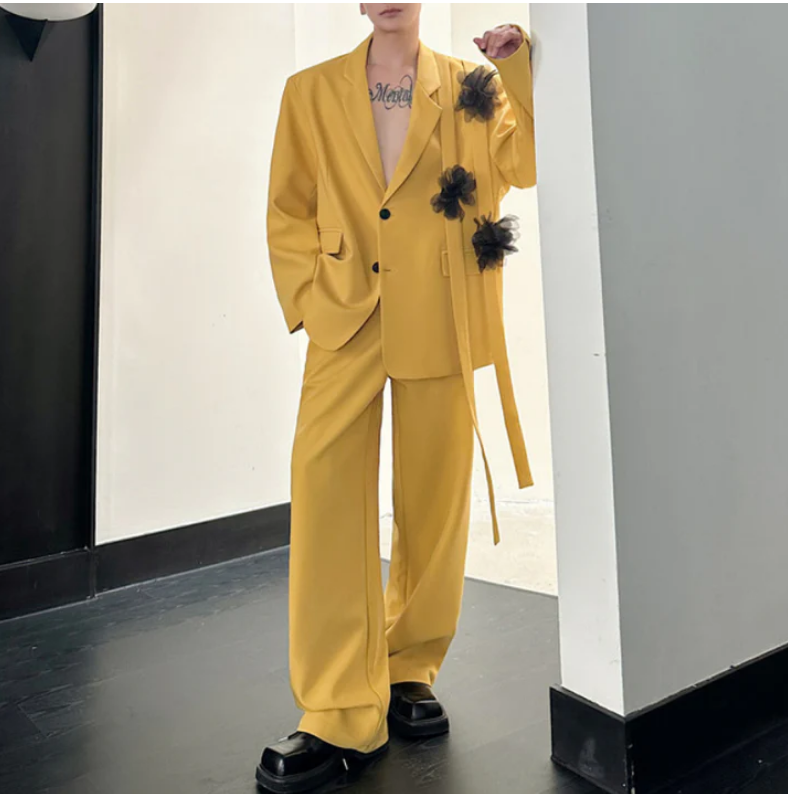 Желтый мужской костюм-двойка:  – обзор и цена Formal Wear For Men Yellow