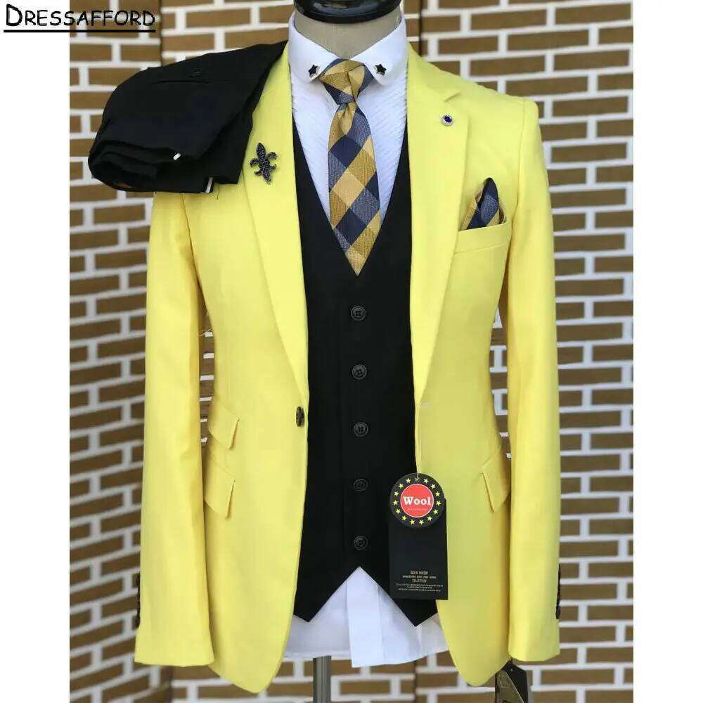 Желтый элегантный мужской дело – обзор и цена Formal Wear For Men Yellow
